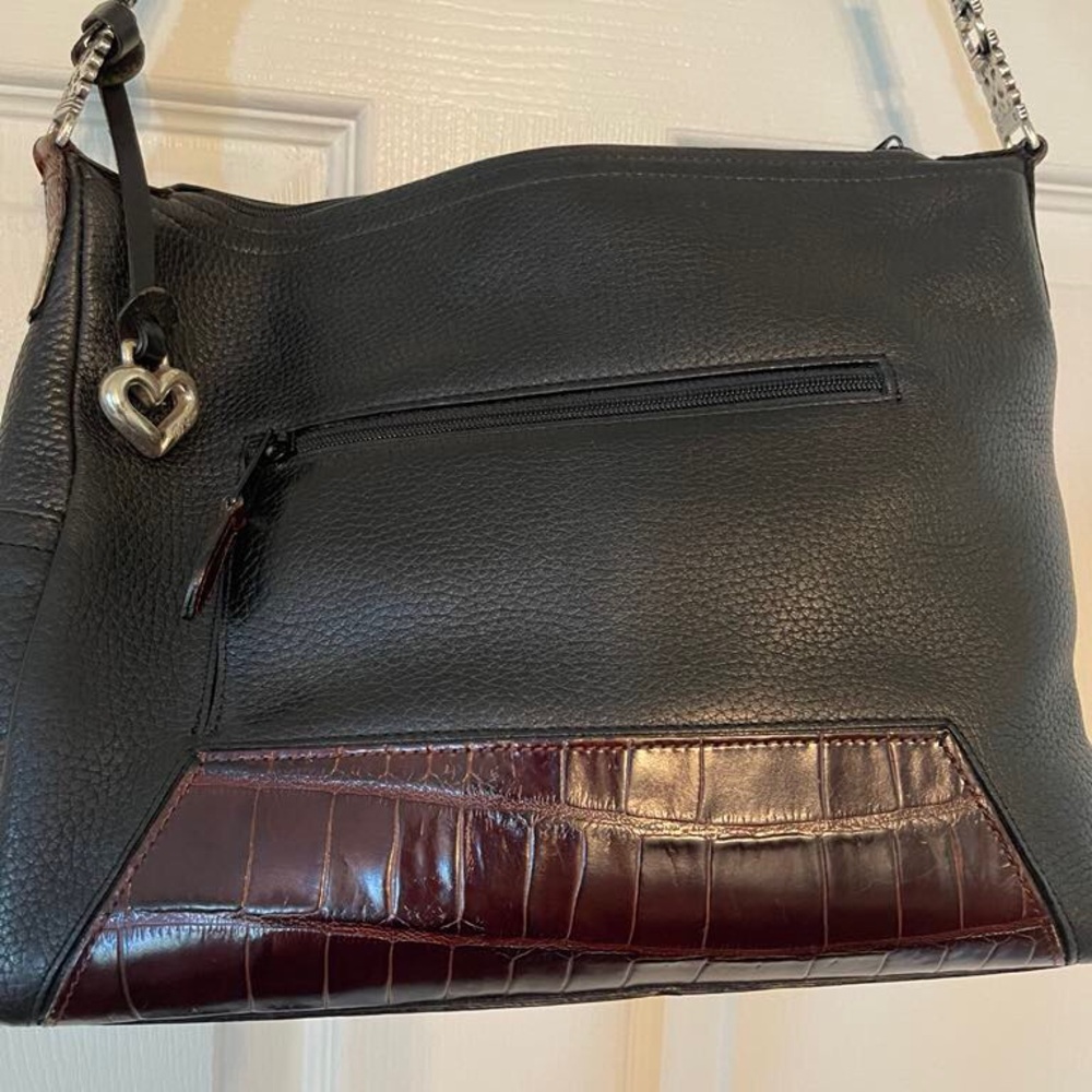 Brighton Black and Brown Shoulder Bag with Sleek Design - Picture 3 of 15